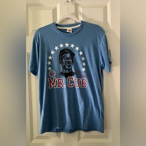 CHICAGO CUBS ERNIE BANKS BLUE PLAYER PORTRAIT SHORT SLEEVE T SHIRT baseball M